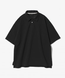 Width Grain Polo Shirts [Black]