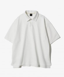 Width Grain Polo Shirts [White]