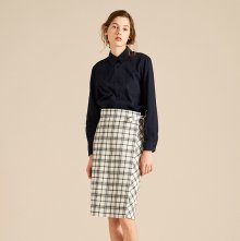 18 S/S CHECK WRAP-SKIRT