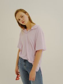 18ss collar T-shirt lavender