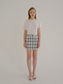 18ss check mini pocket skirt grey
