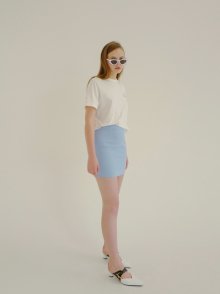 18ss slit mini basic skirt blue
