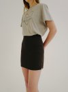 18ss slit mini basic skirt black
