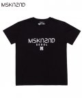 MSKN2ND 로고 프린트 반팔 티셔츠 블랙