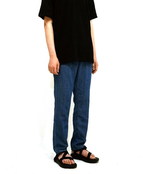 언터치드(untouched) 린넨  데님팬츠 - 미들블루