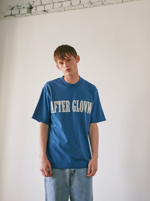 에프터글로우(AFTERGLOW) AFTER LOGO SHORT SLEEVE BLUE - 39,000 | 무신사 스토어