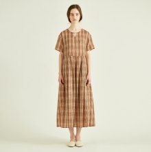 18 S/S SUMMER CHECK LONG DRESS BR