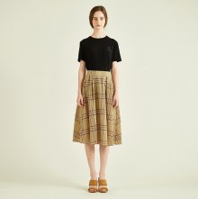 18 S/S SUMMER CHECK FLARE SKIRT