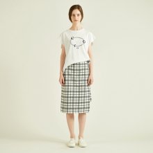 18 S/S SUMMER CHECK WRAP SKIRT