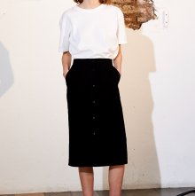 18SS SUMMER MIDI BLACK SKIRT