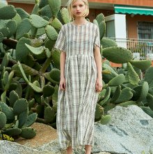 18SS SUMMER CHECK LONG DRESS