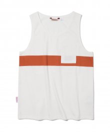 18ss line pocket tank top off white