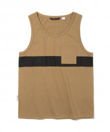 18ss line pocket tank top beige