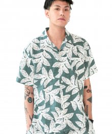 18ss 알로하 하와이안 하프 셔츠 (연카키)