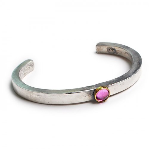 윌리앤더피(WILLIE and DUFFY) 라운드 핑크사파이어 뱅글 (실버