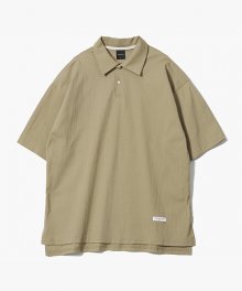 Seersucker Polo Shirts [Beige]