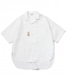 [프리미엄] Over Wide Linen 1/2 Shirt_White