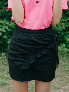 shirring mini skirt (BK)