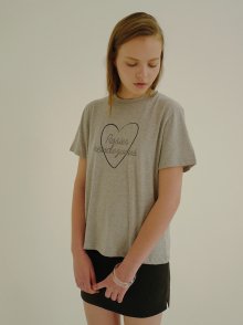 18ss rosier heart logo T-shirt grey