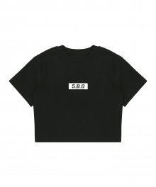 5.B.O 박스 로고 크롭 티셔츠_블랙