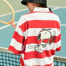 [SM18 Peanuts] Stripe Rugby Shirts(Red)