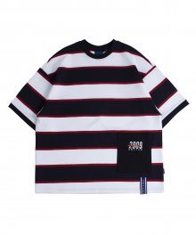 Stripe Pocket T Shirt_Navy