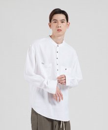 VS-102 Pullover Linen Shirts (White)