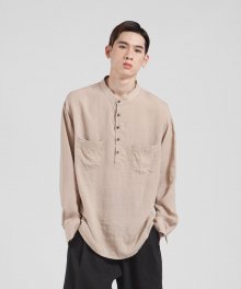 VS-102 Pullover Linen Shirts (Beige)