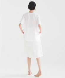 Glossy A-Line Skirt - White