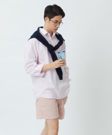 Seersucker Pullover Shirts (Pink)