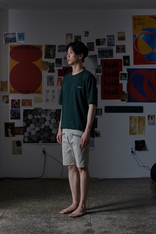 파세스(pases) 오버핏 베이직 티 - 그린