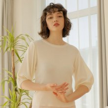 PUFF SLEEVE KNIT_WHITE