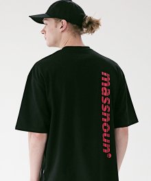 SL3 로고 오버핏 반팔 티셔츠 MSETS006-BK