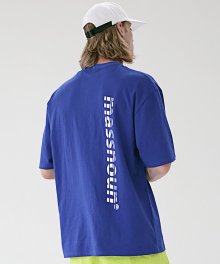 SL3 로고 오버핏 반팔 티셔츠 MSETS006-BL