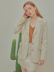 LINEN NATURAL JACKET-BEIGE