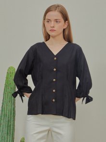 SUMMER RIBBON BLOUSE-BLACK