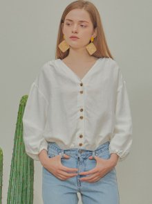 SHELL BLOUSE-WHITE