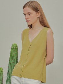 BEAN VEST SLEEVELESS-YELLOW GREEN