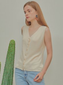 BEAN VEST SLEEVELESS-IVORY