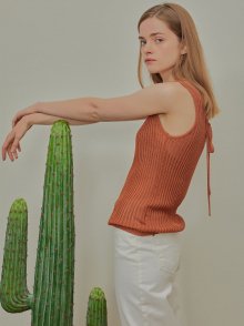 NET SLEEVELESS-BROWN