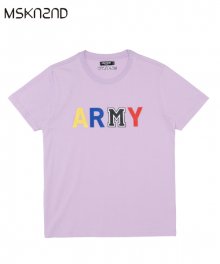 ARMY M 프린트 티셔츠 라일락