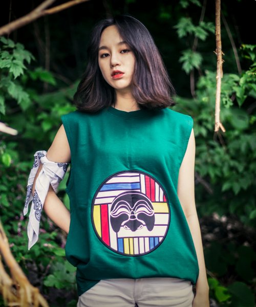 아시하(asiha) M [S/S] AsiHa 시그니처 로고 민소매 Green