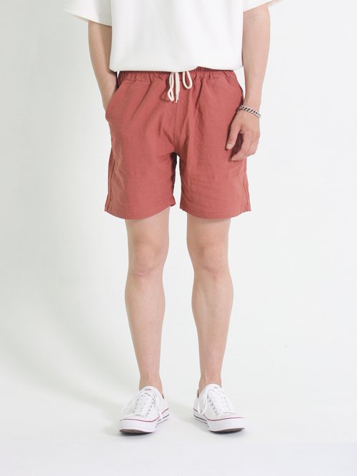 에프터글로우(AFTERGLOW) LINEN HALF SHORT PANTS WINE - 39,000 | 무신사 스토어