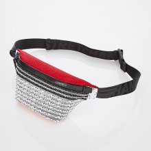 [S.K.N] Dot stripe knit fanny-bag S (Red)