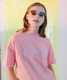 풀 네임 로고 티셔츠-핑크
