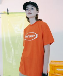 [앤커버] 라운드 로고 티셔츠-오렌지