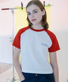 [앤커버] 시그니처 로고 티셔츠-레드