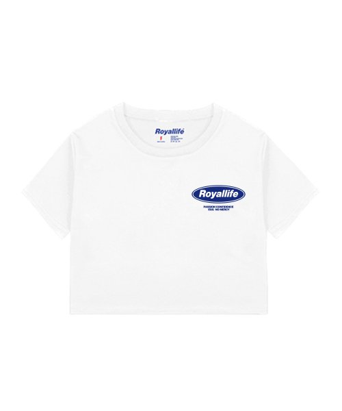 로얄라이프(ROYALLIFE) RLCR205 스트로크 타원 로고 크롭 티 - 화이트 - 25,000 | 무신사 스토어