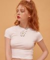 DAISY CROPPED T-SHIRT-WHITE