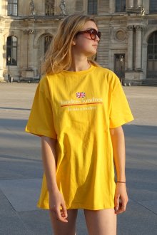 [3차발매][남여공용]컬러 잉글랜드 오버핏 반팔 티셔츠 옐로우